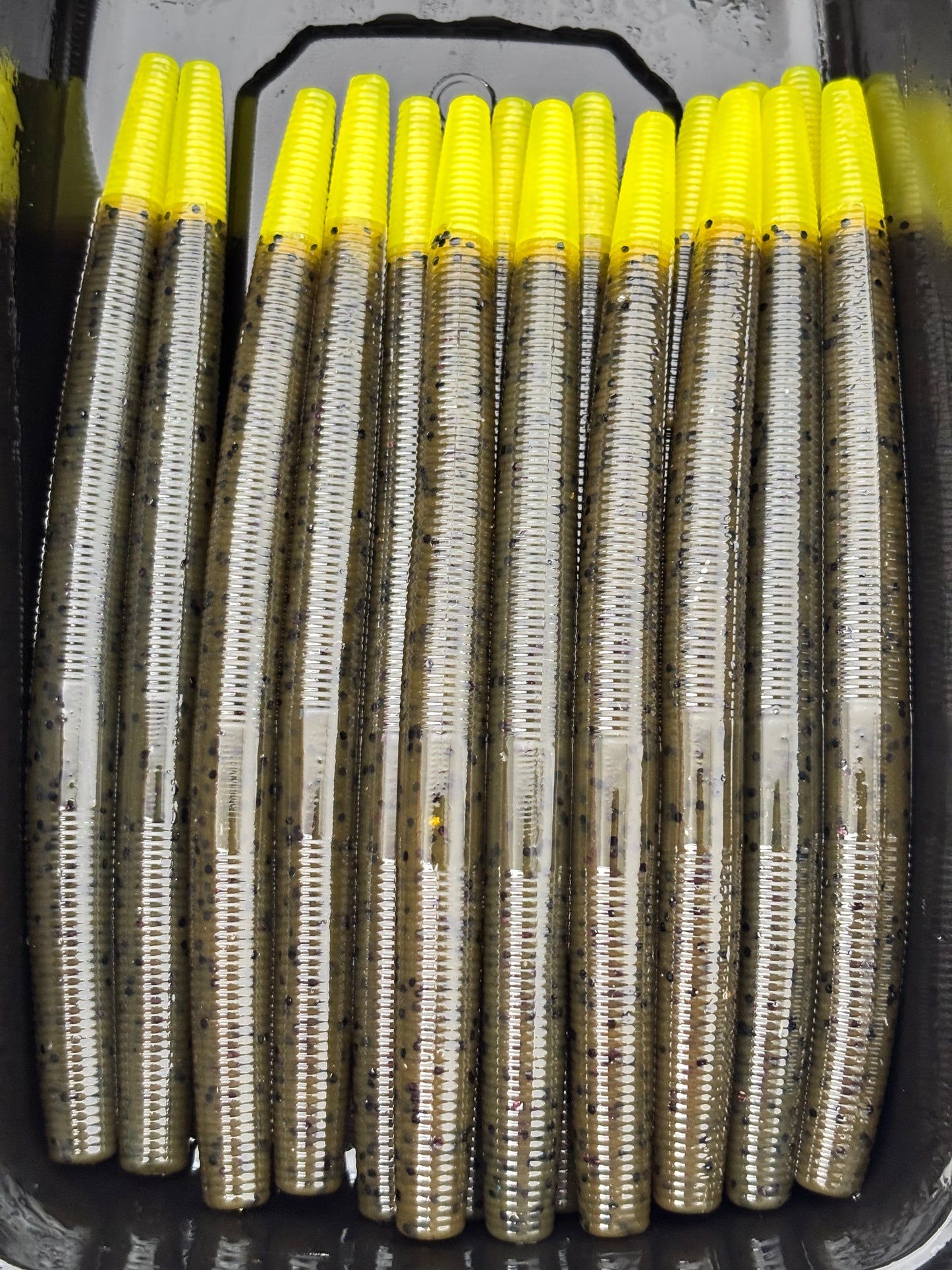 5” Stick Worm (green pumpkin w/ chartreuse tail)