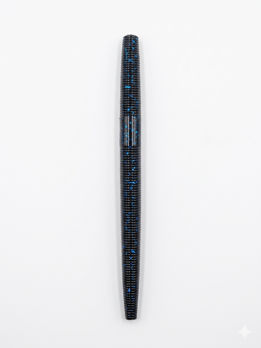 5” Stick Worm (Black and Blue)