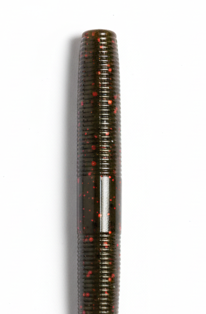 5” Stick Worm (Green Pumpkin Red and Black)